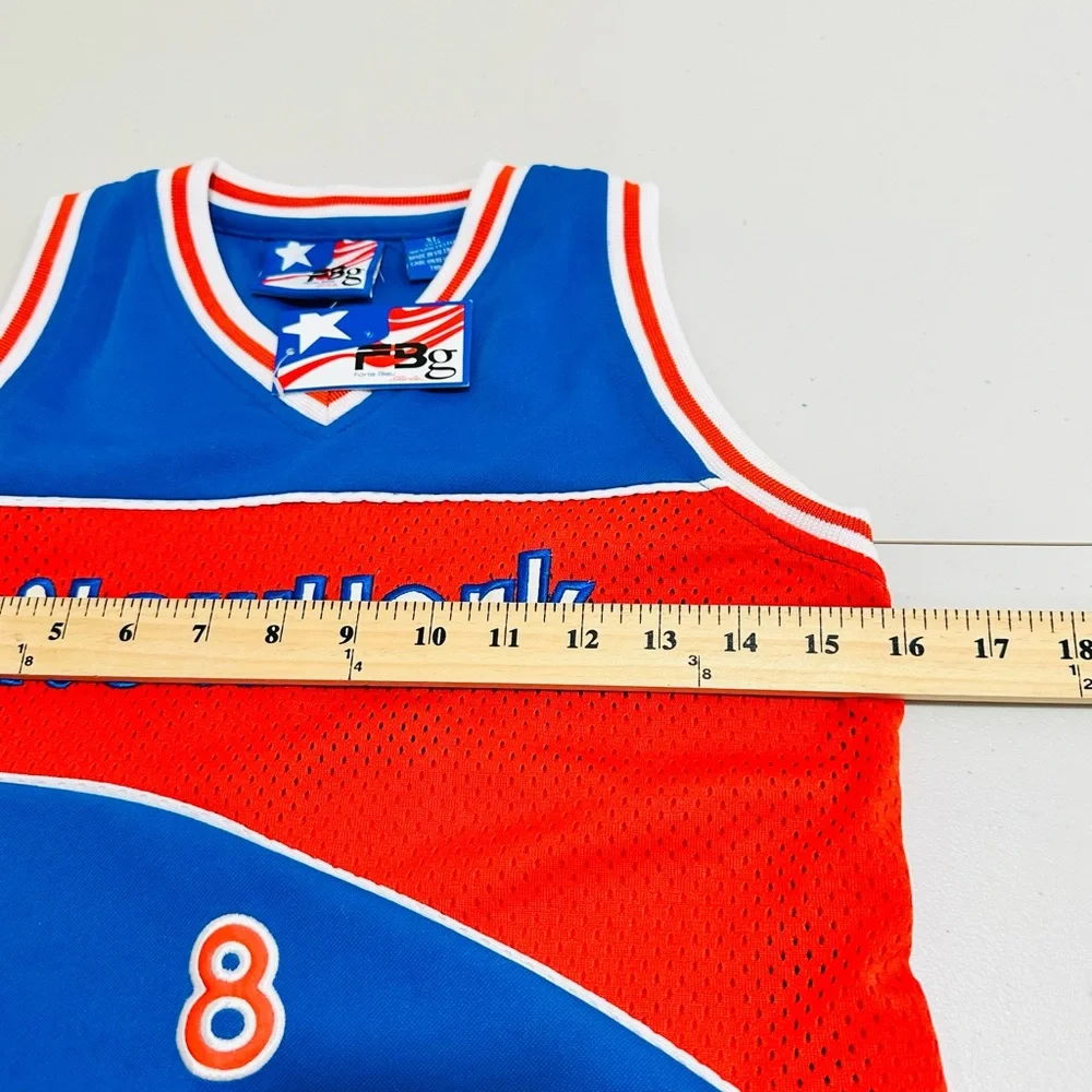 NWT Vintage Forte Bleu New York Basketball  Girl Jersey‎ #8 – Blue/Red – Size XL